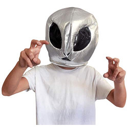 Cabeça Capacete/Máscara Alien Extra Terrestre Pelúcia Luxo