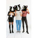 Cabeça Capacete Máscara Gata Pelúcia Luxo Cabeça Capacete Máscara Gata Pelúcia Luxo