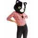 Cabeça Capacete Máscara Gata Pelúcia Luxo Cabeça Capacete Máscara Gata Pelúcia Luxo