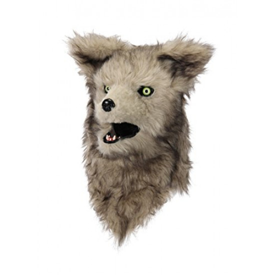 Cabeça Capacete Máscara Lobo Pelúcia Luxo