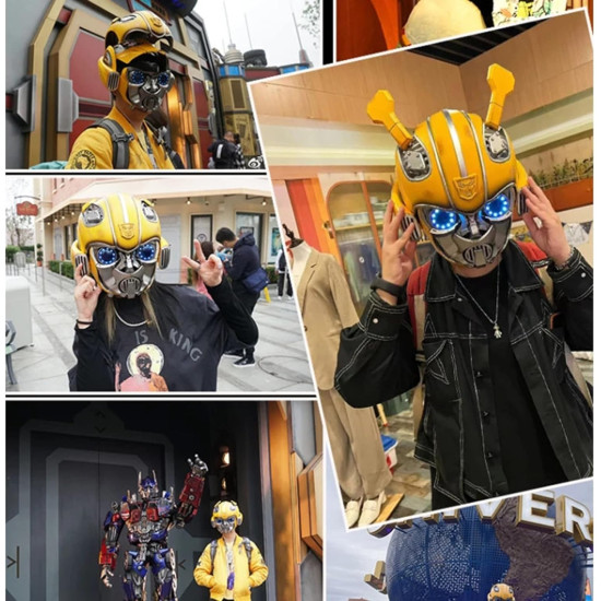 Capacete Máscara Transformers Bumblebee Eletrônico