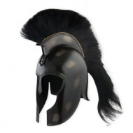 Capacete Medieval de Metal Armadura Grega Negra