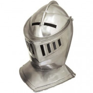 Capacete Medieval de Metal Cavaleiro Branco