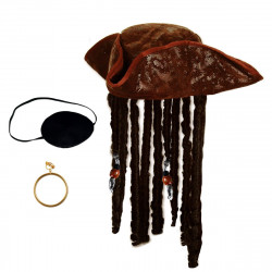 Chapéu com Tranças Jack Sparrow Clássico