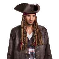 Chapéu com Tranças Jack Sparrow Clássica