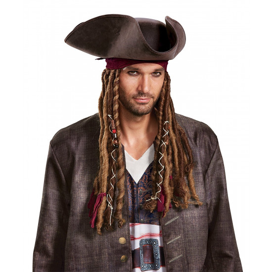 Chapéu com Tranças Jack Sparrow Clássica Chapéu com Tranças Jack Sparrow Clássica