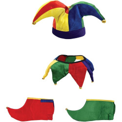 Chapéu Kit Bobo da Corte Palhaço Colorido Adulto