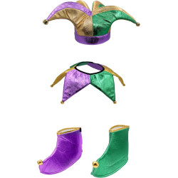 Chapéu Kit Bobo da Corte Palhaço Colorido Adulto