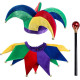 Chapéu Kit Bobo da Corte Palhaço Colorido Adulto Luxo Chapéu Kit Bobo da Corte Palhaço Colorido Adulto Luxo