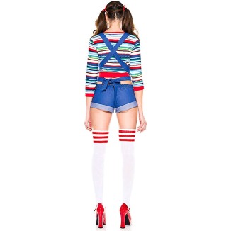 Fantasia Boneco Assassino Chucky Adulto Feminino Sexy Fantasia Boneco Assassino Chucky Adulto Feminino Sexy