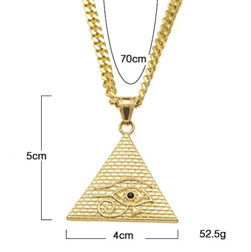 Colar Faraó Pirâmide Adulto Dourado Luxo Colar Faraó Pirâmide Adulto Dourado Luxo