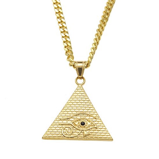 Colar Faraó Pirâmide Adulto Dourado Luxo