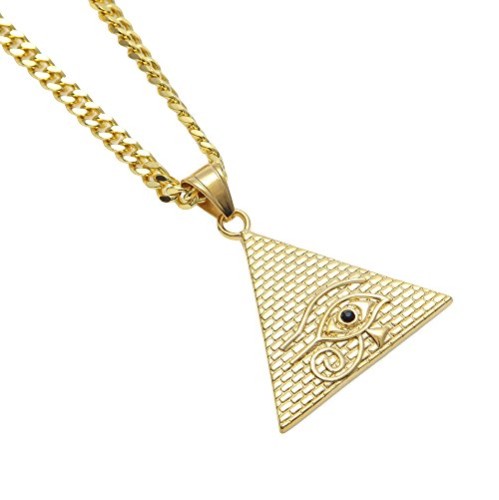 Colar Faraó Pirâmide Adulto Dourado Luxo Colar Faraó Pirâmide Adulto Dourado Luxo