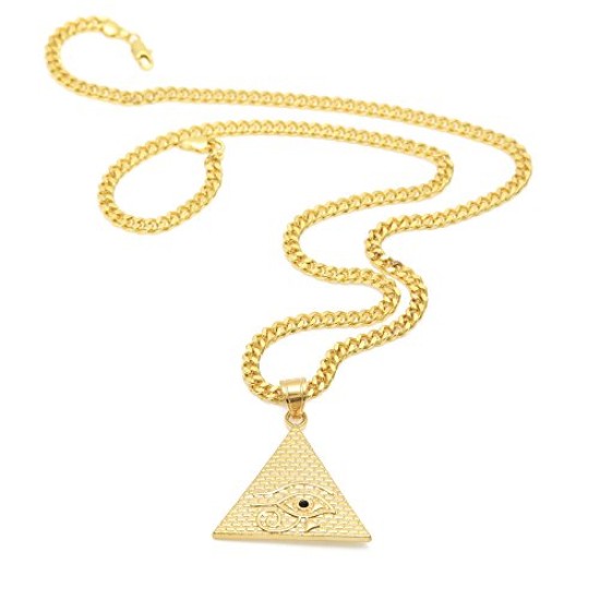 Colar Faraó Pirâmide Adulto Dourado Luxo
