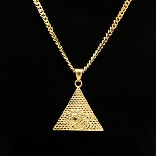 Colar Faraó Pirâmide Adulto Dourado Luxo Colar Faraó Pirâmide Adulto Dourado Luxo