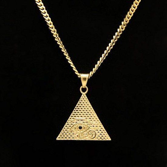 Colar Faraó Pirâmide Adulto Dourado Luxo