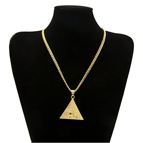 Colar Faraó Pirâmide Adulto Dourado Luxo Colar Faraó Pirâmide Adulto Dourado Luxo