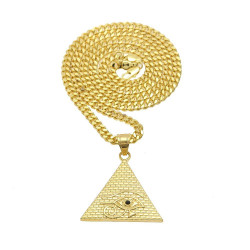 Colar Faraó Pirâmide Adulto Dourado Luxo