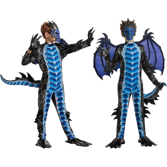 Fantasia Dragão Infantil Azul