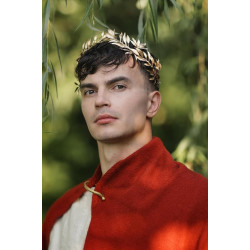 Coroa de Folhas de Louro Dourada Grega Romana Luxo