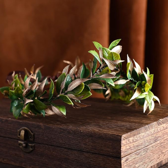 Coroa de Folhas de Louro Prateada e Verde Grega Romana Luxo Coroa de Folhas de Louro Prateada e Verde Grega Romana Luxo