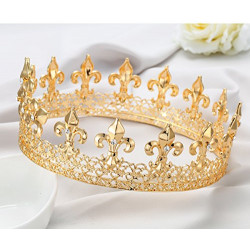 Coroa de Rei com Pedras Luxo Dourada