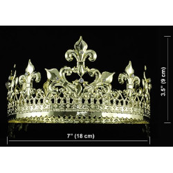 Coroa de Rei com Pedras Luxo Prateada e Dourada