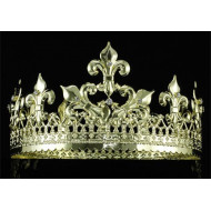 Coroa de Rei com Pedras Luxo Prateada e Dourada