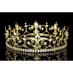 Coroa de Rei Rainha com Pedras Elite Dourada