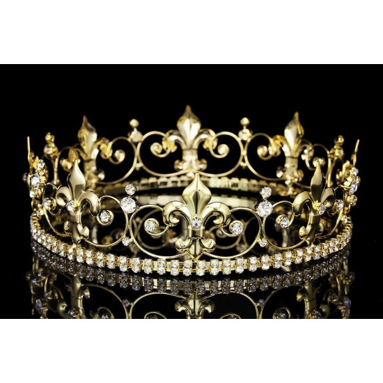Coroa de Rei Rainha com Pedras Elite Dourada Coroa de Rei Rainha com Pedras Elite Dourada