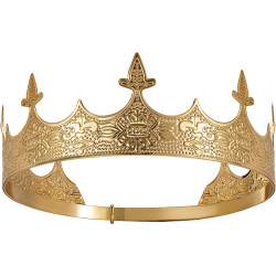 Coroa de Rei Rainha Real Clássica Dourada