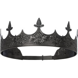Coroa de Rei Rainha Real Clássica Preta