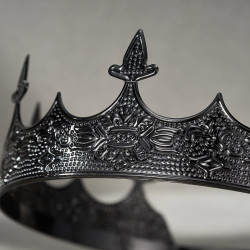Coroa de Rei Rainha Real Clássica Preta