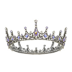 Coroa de Rei Rainha Real Prata Lavanda