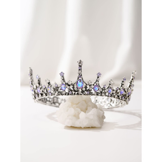 Coroa de Rei Rainha Real Prata Lavanda Coroa de Rei Rainha Real Prata Lavanda
