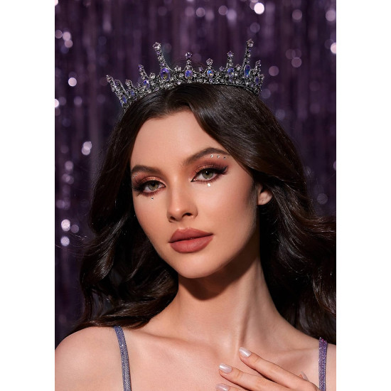 Coroa de Rei Rainha Real Prata Lavanda Coroa de Rei Rainha Real Prata Lavanda
