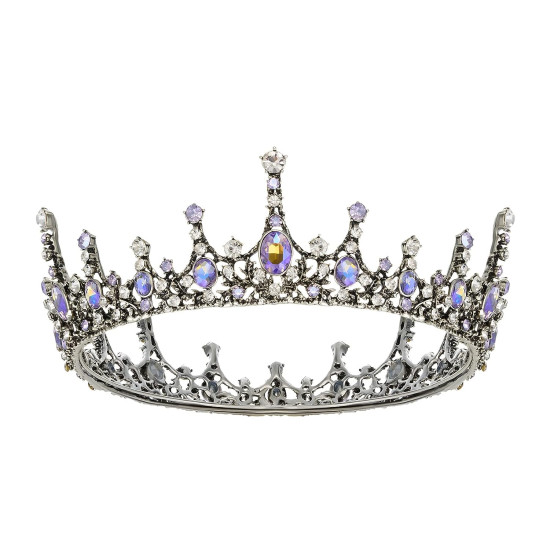 Coroa de Rei Rainha Real Prata Lavanda Coroa de Rei Rainha Real Prata Lavanda
