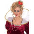 Tiara Coroa Dourada e Vermelha Rainha de Copas Adulto Luxo