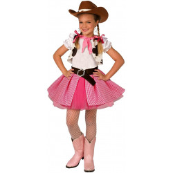 Fantasia Infantil Cowboy Cowgirl Pink Country Rosada