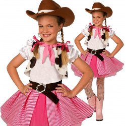 Fantasia Infantil Cowboy Cowgirl Pink Country Rosada