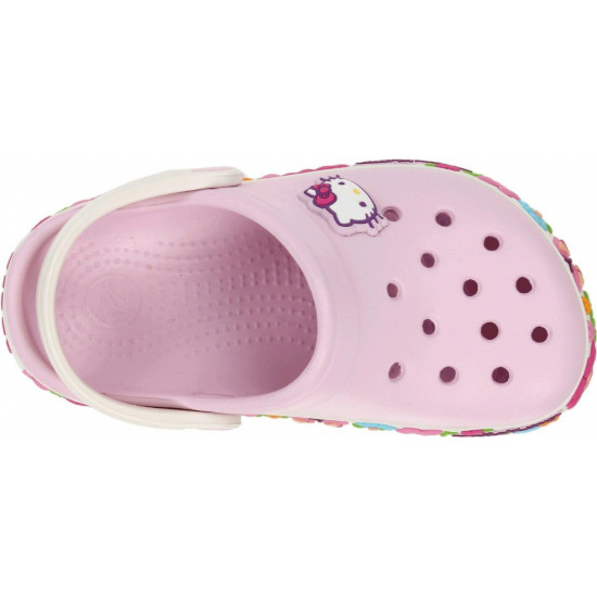 Sapato Crocs Infantil Hello Kitty Rosa e Branco
