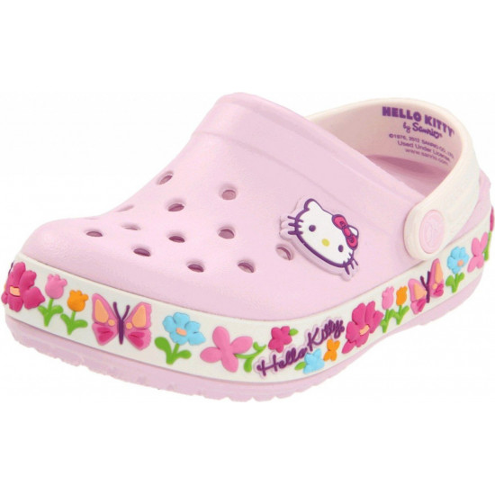 crocs rosa e branco