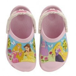 Sapato Crocs Infantil Princesas Rapunzel Bela e Aurora Disney