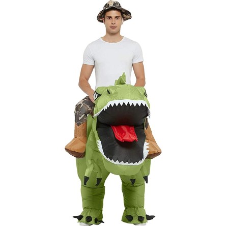 Fantasia Inflável Nas Costas do Dino Adulto