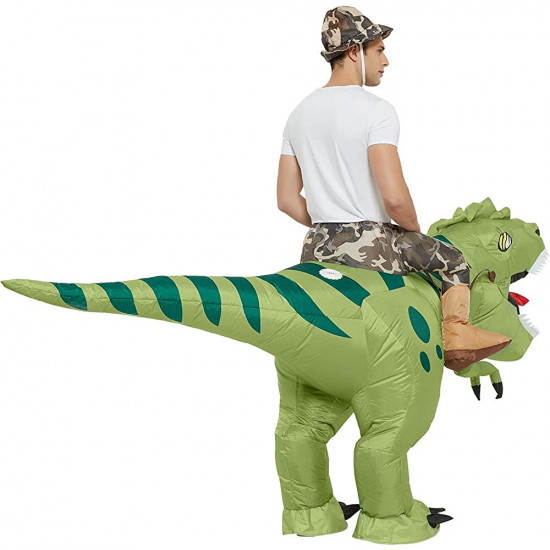 Fantasia Inflável Nas Costas do Dino Adulto Fantasia Inflável Nas Costas do Dino Adulto