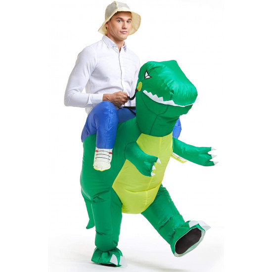 Fantasia Inflável Nas Costas do Dinossauro Adulto Fantasia Inflável Nas Costas do Dinossauro Adulto
