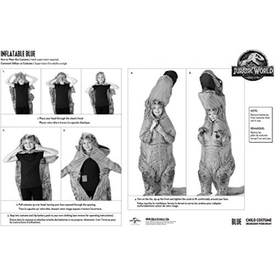 Fantasia Mundo Jurássico Reino Caído Velociraptor Infantil Inflável Fantasia Mundo Jurássico Reino Caído Velociraptor Infantil Inflável