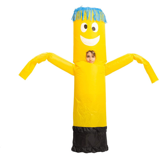 Fantasia Inflável Divertidas Dança Tubo Amarelo