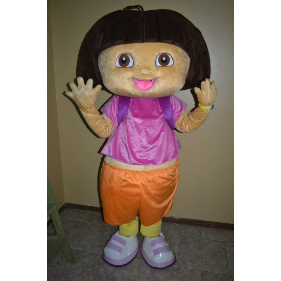 Fantasia Adulto Dora a Exploradora Mascote Luxo Fantasia Adulto Dora a Exploradora Mascote Luxo