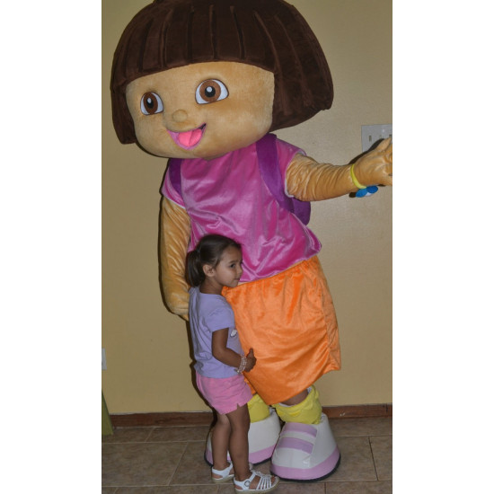 Fantasia Adulto Dora a Exploradora Mascote Luxo Fantasia Adulto Dora a Exploradora Mascote Luxo
